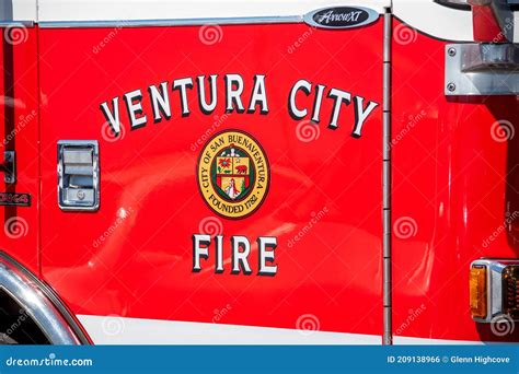 A Ventura City Fire Department Logo and City Seal on Fire Department Engine. City Seal is ...