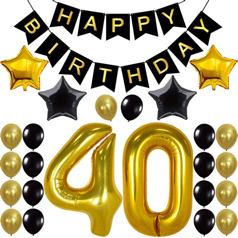 Buy 40th Birthday Party Decorations Kit - Large, 40 Inch | Happy Birthday Banner | Number 40 ...