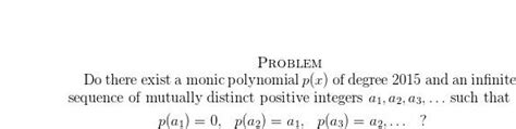 Solved Problem Do there exist a monic polynomial p(x) of | Chegg.com