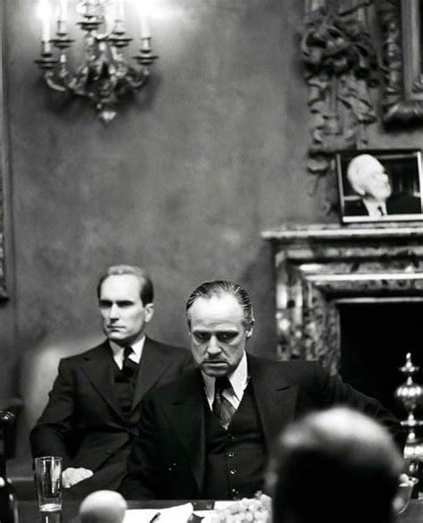 Marlon Brando & Al Pacino behind the scenes of The Godfather, 1972. in ...