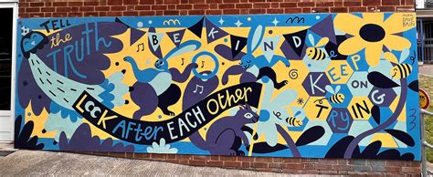 Greenfield / school values mural — Dave Bain illustration | Freelance ...