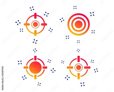 Crosshair icons. Target aim signs symbols. Weapon gun sights for shooting range. Random dynamic ...