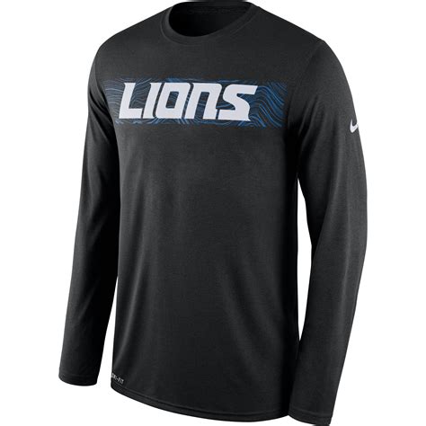 Men's Nike Black Detroit Lions Sideline Seismic Legend Long Sleeve T-Shirt