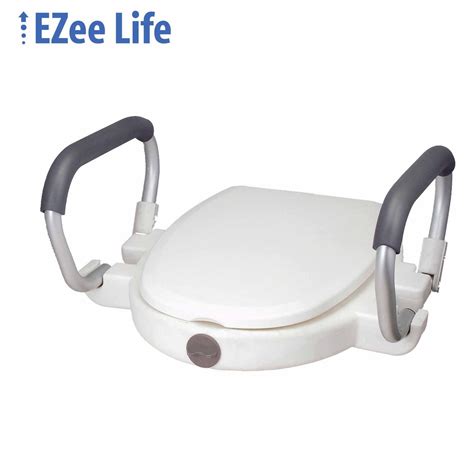 Ezee Life Raised Toilet Seat with Lid & Flip Back Arms | Walmart Canada