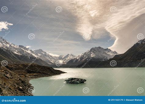 Single Large Iceberg Floating on the Surface of Tasman Lake in the ...