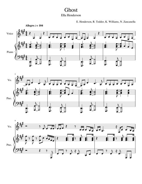 Ghost Sheet music for Piano, Vocals (Piano-Voice) | Musescore.com