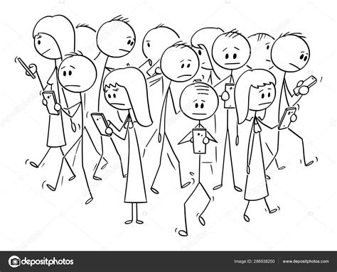 Cartoon Group Of People Walking