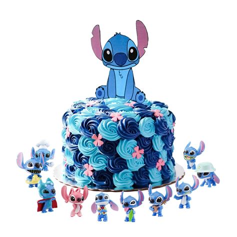 Buy 10 PCS Lilo and Stitch cake topper children's birthday party cake decoration Lilo and Stitch ...