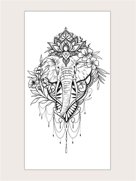 Indian Elephant Face Tattoo