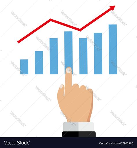 Businessman manages financial growth graph Vector Image