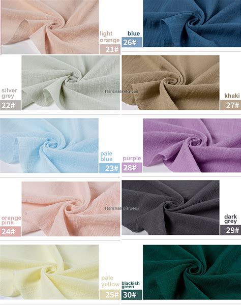 32 Colors Linen Fabric Light Weight Summer Linen Cotton - Etsy