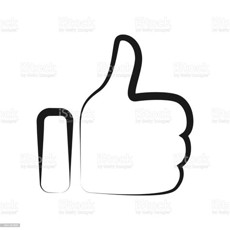 Thumbs Up Icon Class Black And White Line Elegant Stock Illustration - Download Image Now ...