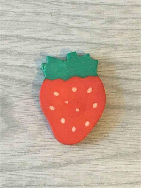 Vintage 1980's Red Strawberry Fruit Rubber Eraser Collection Stationary Gomme | eBay