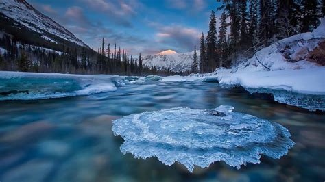 Wallpaper Yukon, Canada, ice, river, trees, winter 1920x1080 Full HD 2K Picture, Image