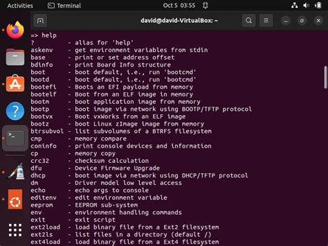 How to List All the Commands of U-Boot in Minicom in Ubuntu Linux