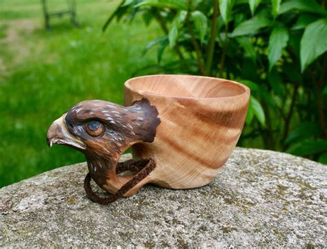 Eagle Kuksa Guksi wooden mug hand carved cup with Eagle | Etsy in 2021 ...