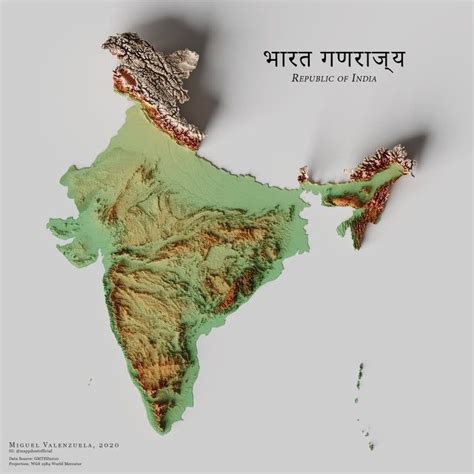 Epic Maps 🗺️ on Twitter: "Topographic map of India…