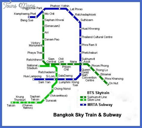 Bangkok Subway Map - ToursMaps.com