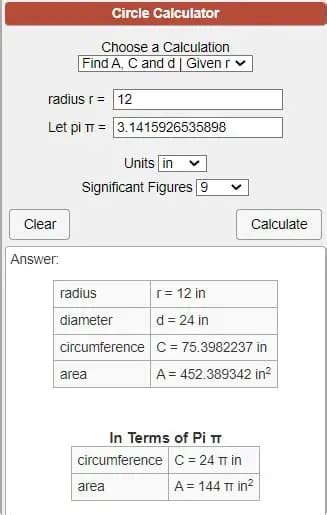 6 Best Diameter of a Circle Calculator - JSCalc Blog