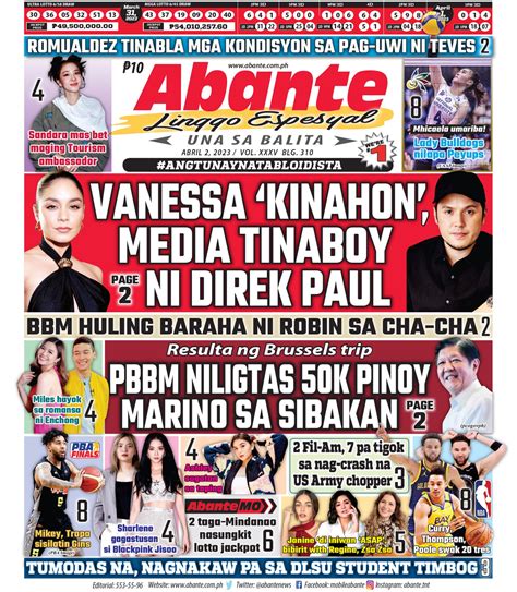 Abante Front Page | Balita ngayong Abril 2, 2023 | Abante