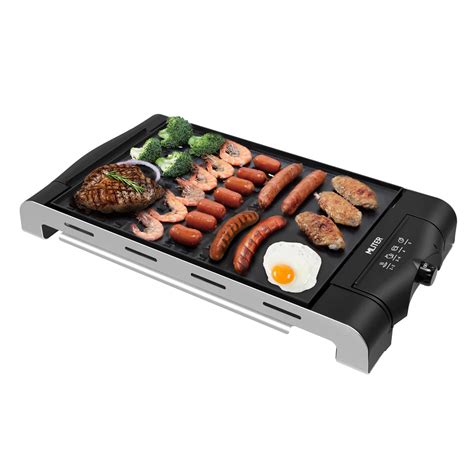 Mliter Electric 2-in-1 Non-stick Table Top Grill and Griddle, Indoor ...