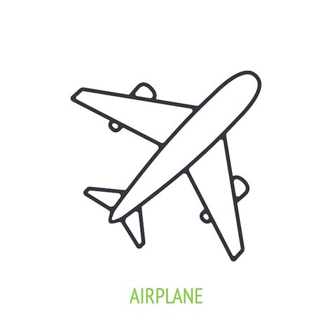 Premium Vector | Airplane outline icon vector illustration summer ...