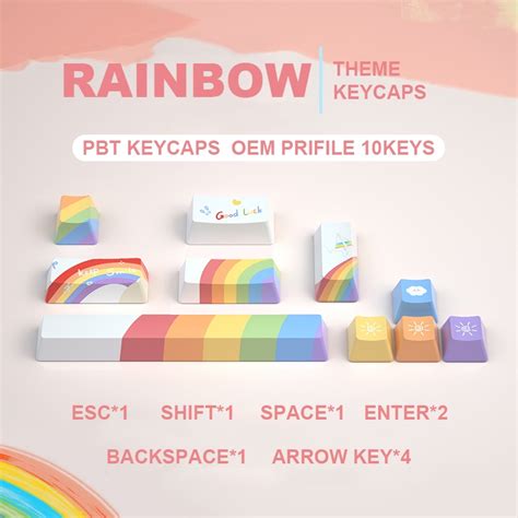 10Keys PBT Keycaps OEM Profile Custom keycaps Double Shot Keycaps for Mechanical Keyboard ...