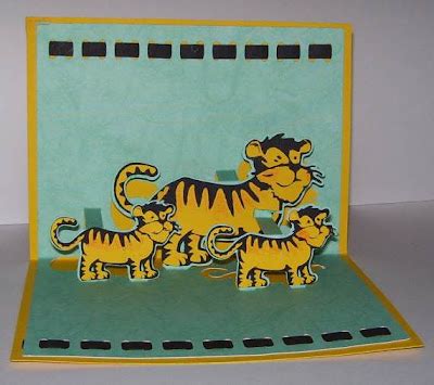 Susan Bluerobot: TIGER pop up card (plus pattern for sure cuts a lot)