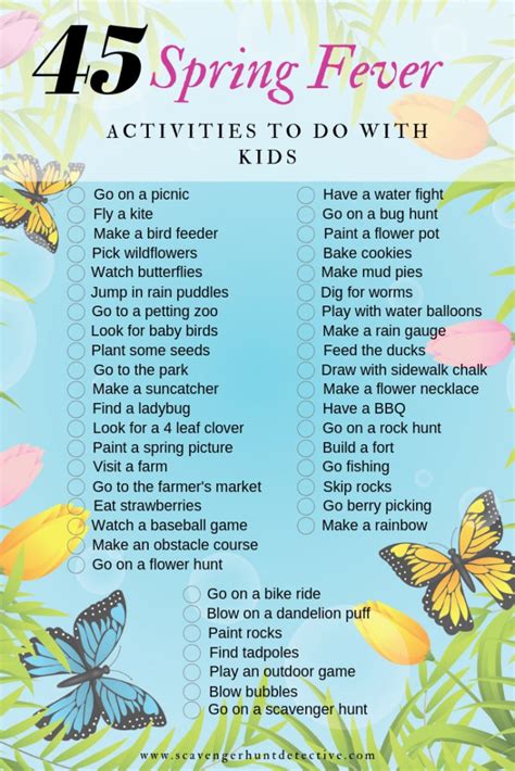 Spring Activities for Kids: An Ever-Growing List - SCAVENGER HUNT DETECTIVE