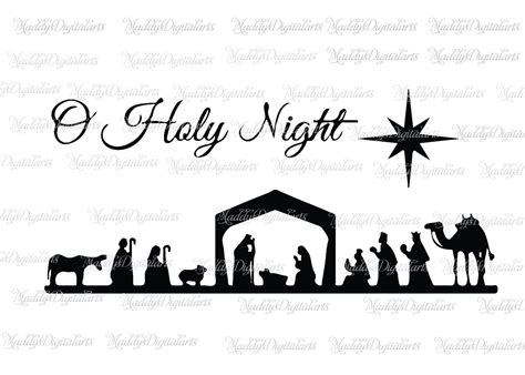 Oh Holy Night Nativity Silhouette