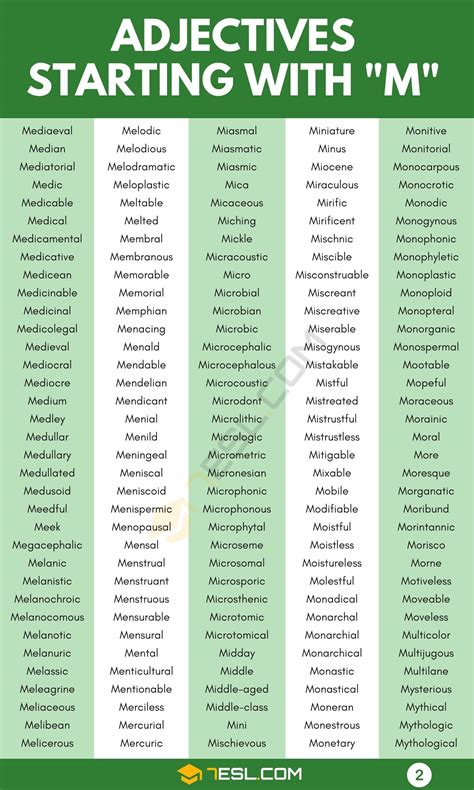 Adjectives that Start with M (1100+ M Adjectives in English) • 7ESL