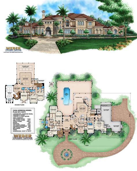 Mediterranean House Plan: Mediterranean Tuscan Mansion Floor Plan ...