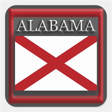 Alabama State Flag Design Sticker | Zazzle