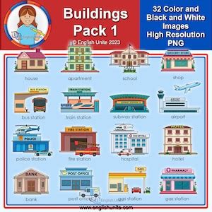 Clip Art Community Buildings 1 Educational Graphics for Teachers ...