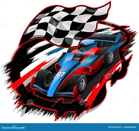 Speeding F1 Racing Car Design Stock Vector - Illustration of flag ...