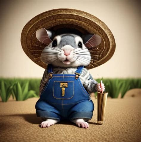 AI prompt was “chinchilla with straw hat and denim”. : r/chinchilla