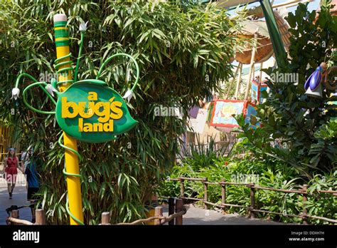 A Bug's Land entrance to park, Disneyland Resort, California Adventure Park, Anaheim Stock Photo ...