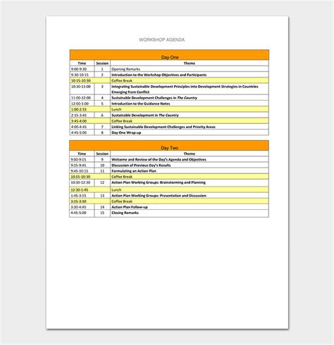 Workshop Agenda Template - 20+ Docs (in Word & PDF Format)