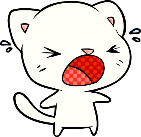 cute cartoon cat crying 12400715 Vector Art at Vecteezy