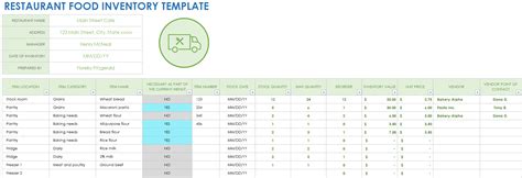 Food Inventory Template Excel