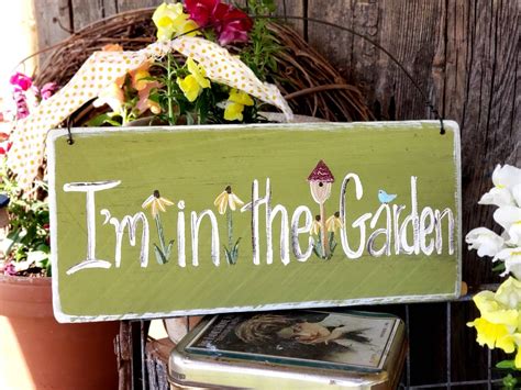 Garden sign,I'm in the garden,custom garden sign,personalize sign for ...