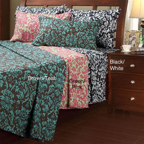 Shop Damask Microfiber Twin-size Sheet Set - Free Shipping On Orders Over $45 - Overstock.com ...