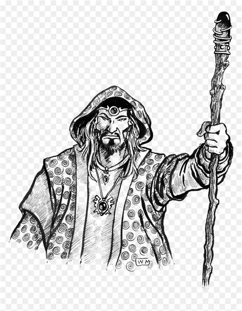 Wizard Staff Drawing, HD Png Download - vhv