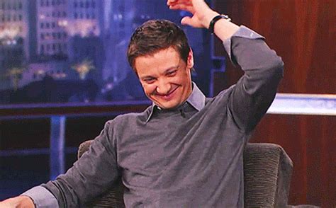 Blushing Jeremy Renner GIF - Find & Share on GIPHY