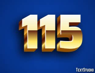 115 Text Effect and Logo Design Number