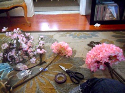 My diy cascading cherry blossom bouquet (pic heavy)