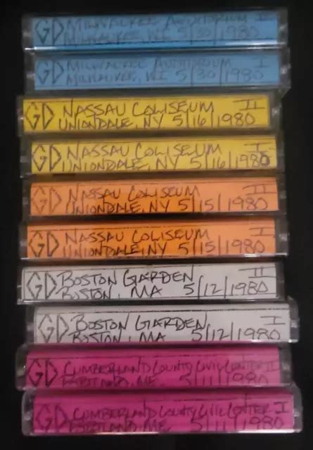 GRATEFUL DEAD CASSETTE tapes live 1980 AMAZING SOUNDBOARDS 10 TOTAL £27 ...