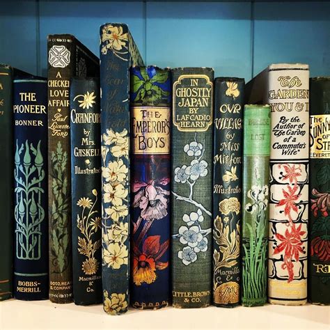 Chris Lowenstein on Instagram: "19th century decorative bindings with floral spines. #shelfie # ...