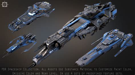 ArtStation - Spaceship Collection Low-poly 3D model | Game Assets