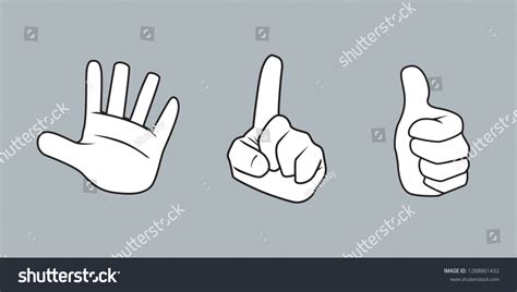 Set Cartoon Hand Symbol Signage Stock Vector (Royalty Free) 1288861432 ...